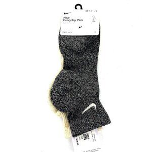 Men's Nike Everyday Plus 2-Pack Cushioned Ankle Socks (8-12) Black Coconut Milk